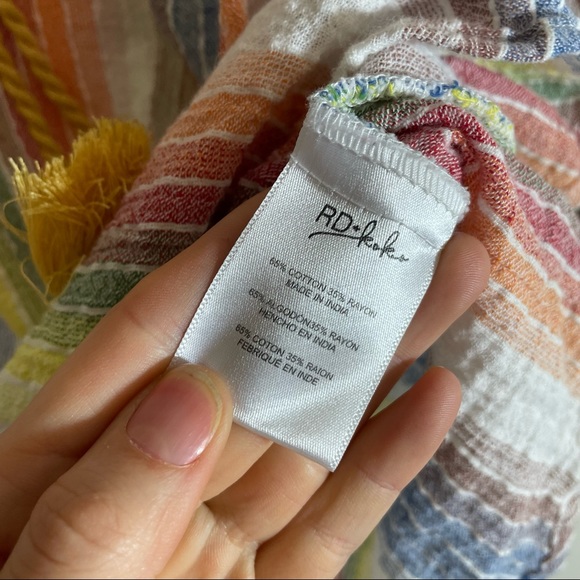 Anthropologie RD + KoKo Rainbow cotton Rayon Summer Blouse - Picture 4 of 9